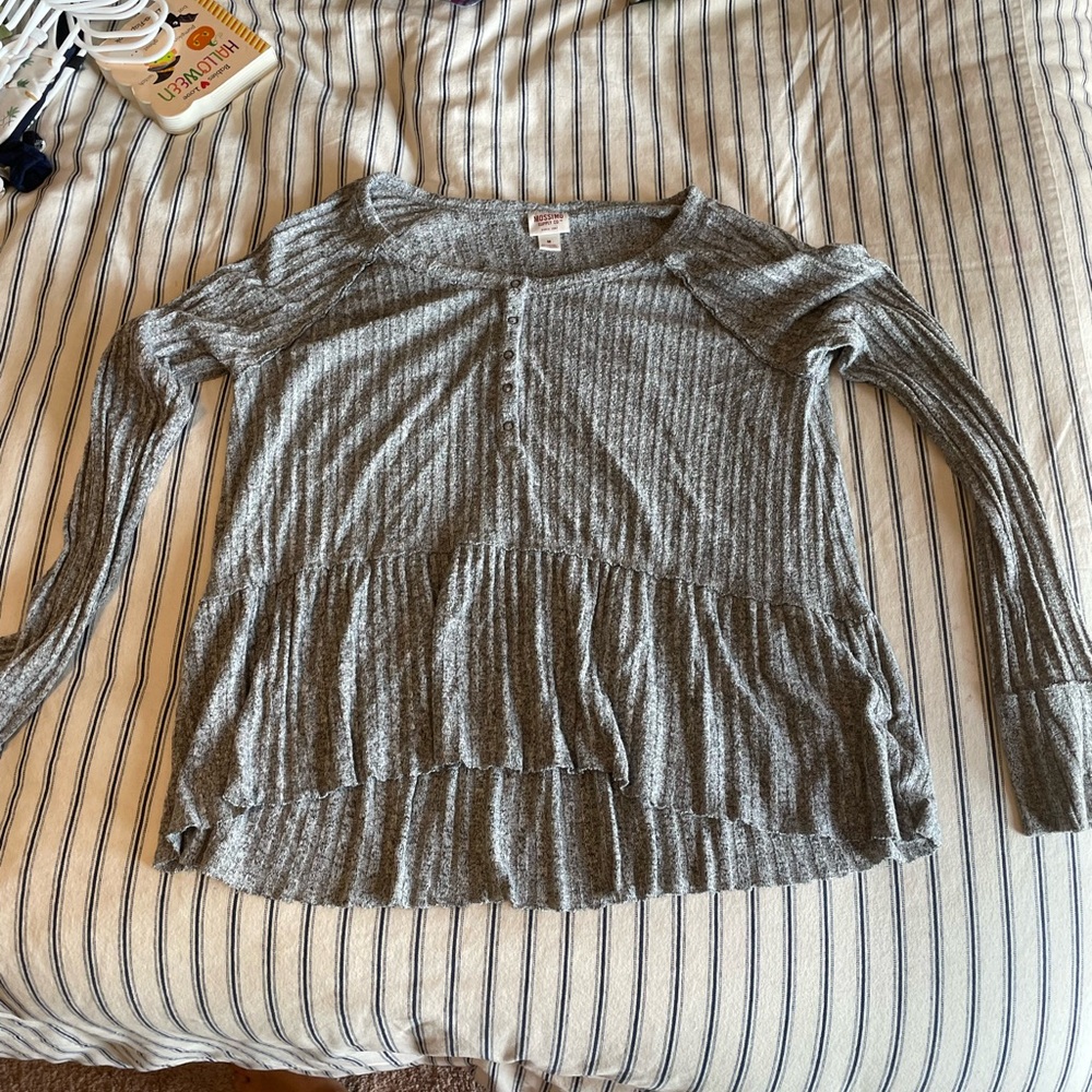 Long sleeve peplum shirt